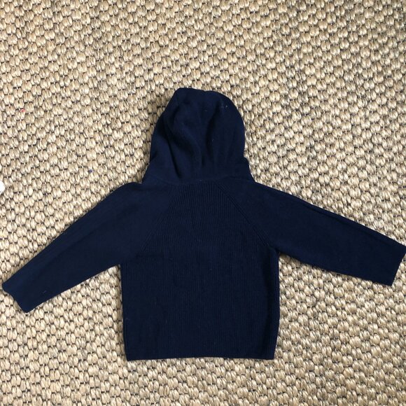 Jacadi Boys Cotton/Wool Navy Blue Hoodie 36M - Picture 3 of 3
